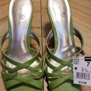 Green Sandals Size 7